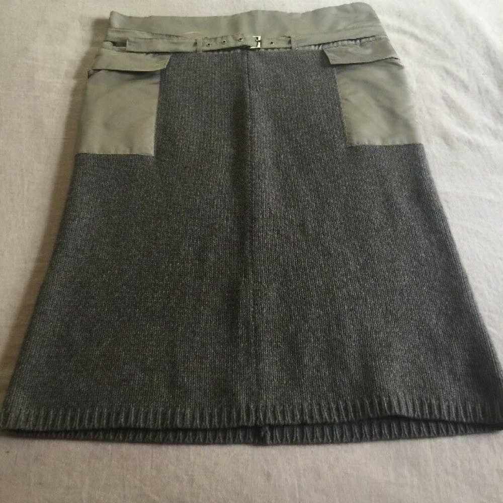 S Maxmara Heather Gray Straight Cashmere skirt